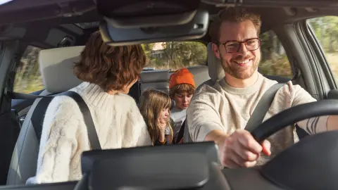 Man sitting in drivers seat inside the Honda HR-V