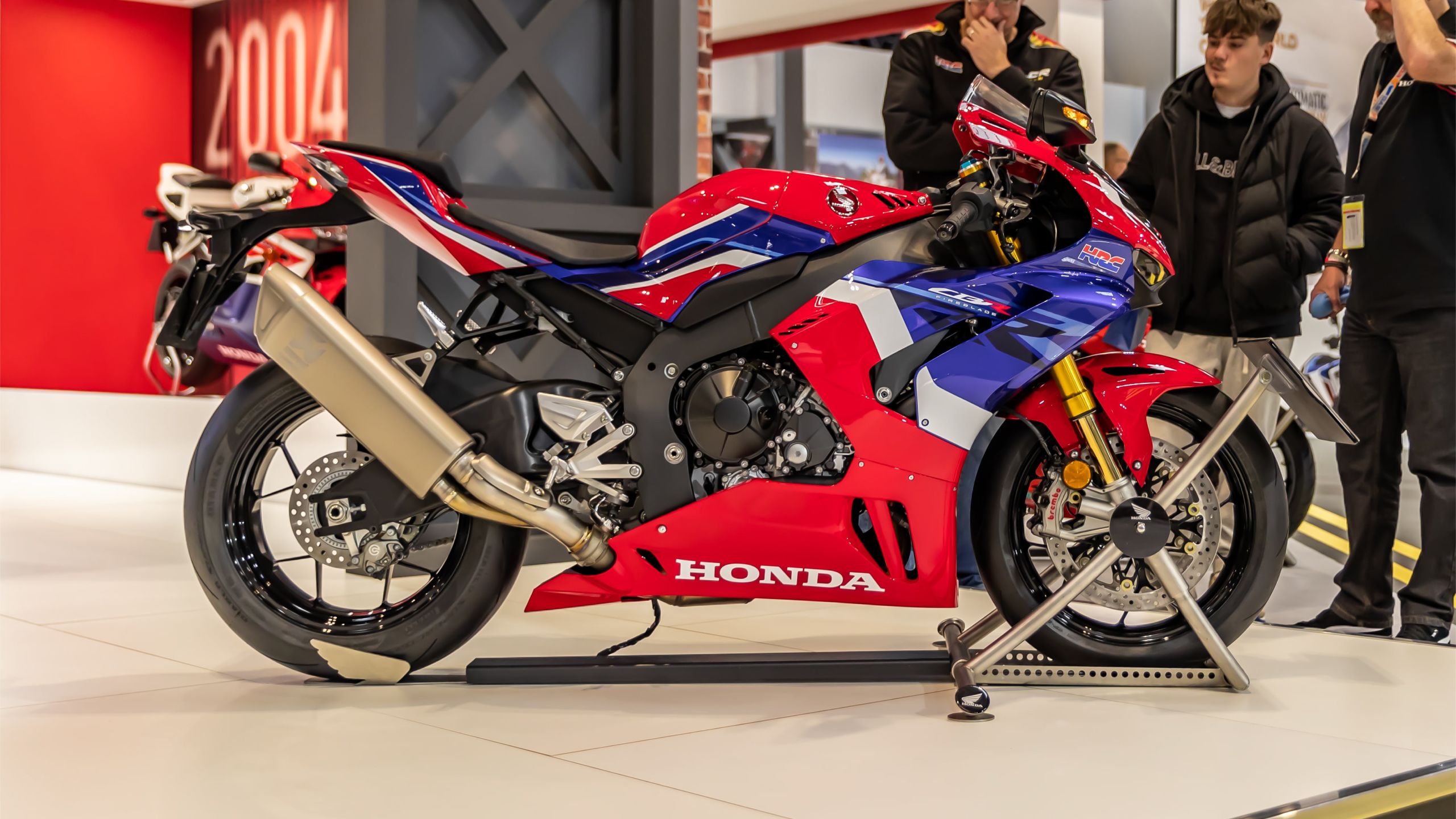 2020 CBR1000RR-R Fireblade on stand at Motorcycle Live 2019 at Birmingham NEC